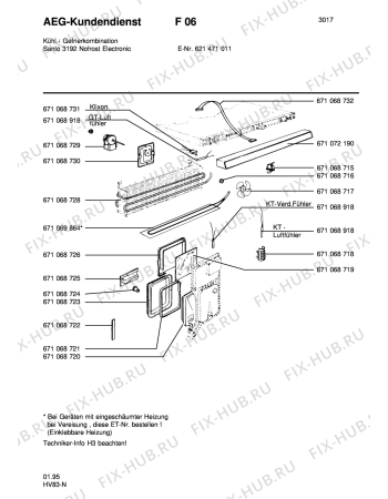 Взрыв-схема холодильника Aeg SANTO 3192 NOFROST - Схема узла Section2